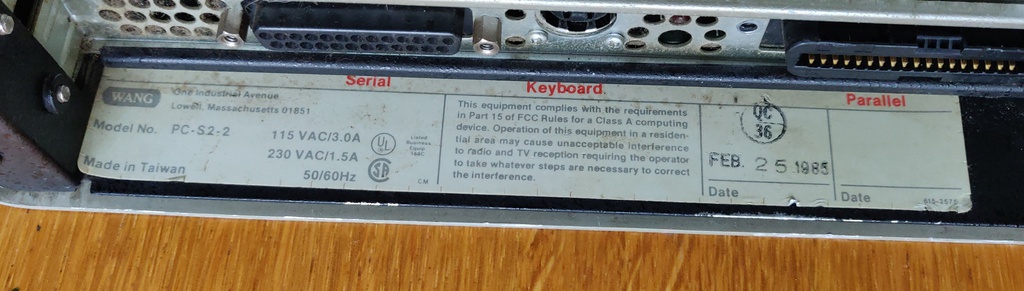 Rear label